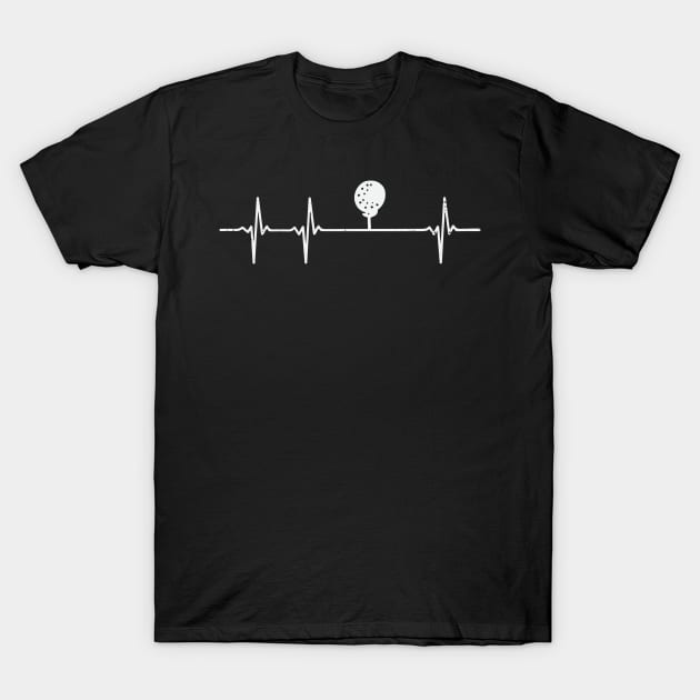 Golfing Heartbeat Golf Player Gift T-Shirt by Dolde08